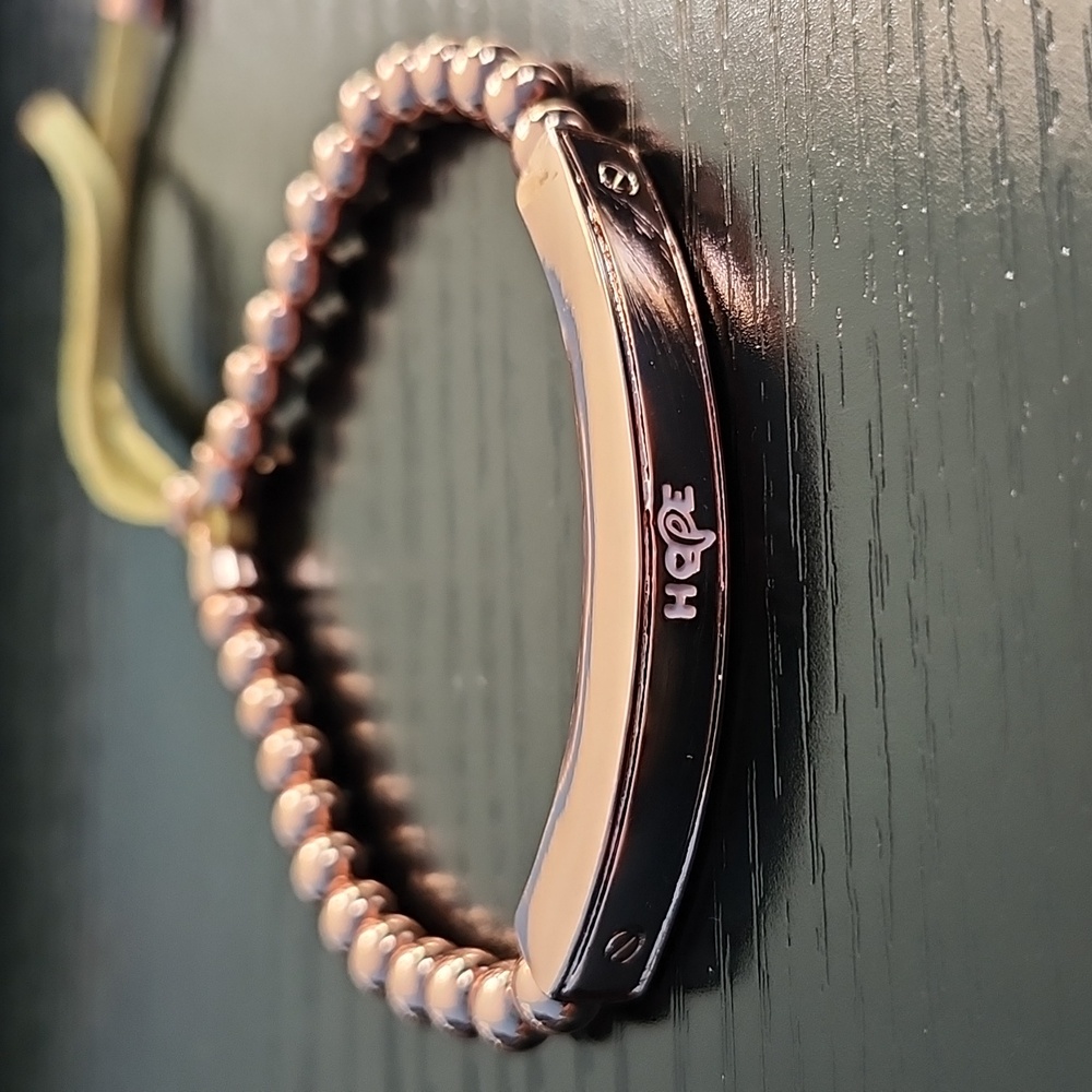 Rosegold Toned "Hope" Inscribed Stretch Bracelet